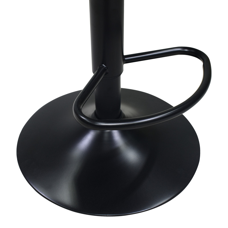 Σκαμπό μπαρ Coozy pakoworld πτυσσόμενο μεταλλικό μαύρο ματ με pu σε λευκή απόχρωση 46x47x90-112εκ