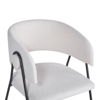 Πολυθρόνα Rachele I pakoworld μπεζ ύφασμα-πόδι μαύρο μέταλλο 52x65x79εκ