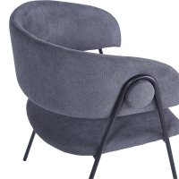 Πολυθρόνα Rachele I pakoworld ανθρακί ύφασμα-πόδι μαύρο μέταλλο 52x65x79εκ