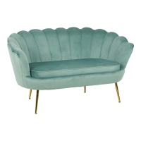 Καναπές 2θέσιος Daimon pakoworld βελούδο σε φυστικί απόχρωση 134x70x77εκ