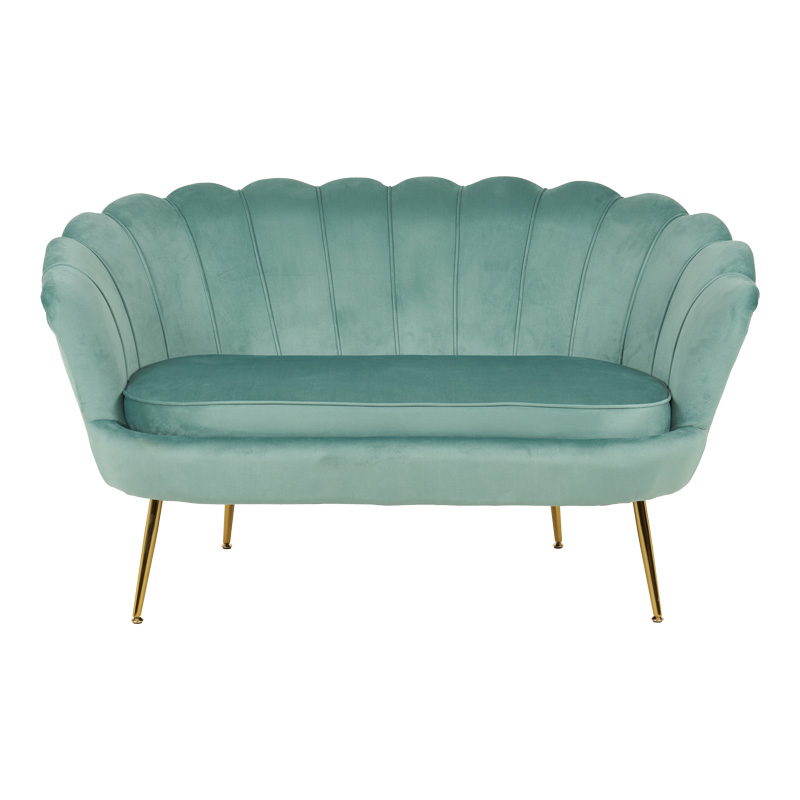 Καναπές 2θέσιος Daimon pakoworld βελούδο σε φυστικί απόχρωση 134x70x77εκ