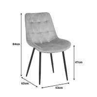 Καρέκλα Berne pakoworld βελούδο σε γκρί απόχρωση 53x62x84εκ Καρέκλα Berne pakoworld βελούδο σε γκρί απόχρωση 53x62x84εκ