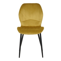 Καρέκλα Jelour pakoworld βελούδο σε κίτρινη απόχρωση 46.5x60x84εκ