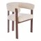 Πολυθρόνα Erebus pakoworld μπεζ ύφασμα με καρυδί μεταλλικά πόδια 64x55x76,5εκ