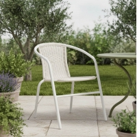 Πολυθρόνα Obbi pakoworld μέταλλο-pe λευκό 53x59x72εκ