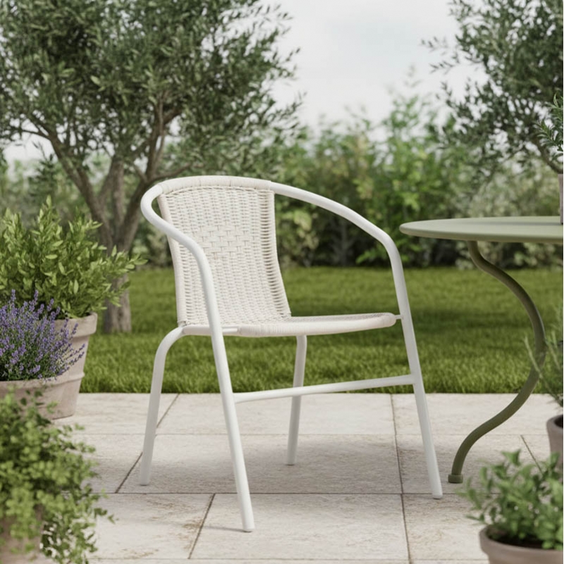 Πολυθρόνα Obbi pakoworld μέταλλο-pe λευκό 53x59x72εκ