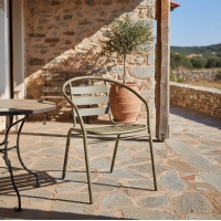 Πολυθρόνα Tade pakoworld μέταλλο σαμπανιζέ 54x58x73εκ