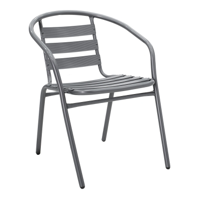 Tραπεζαρία Watson-Tade pakoworld σετ 3τεμ μέταλλο ανθρακί-γυαλί Φ60x70εκ