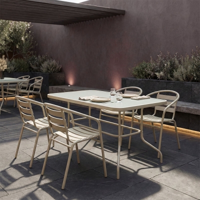 Τραπεζαρία Tade-Valor pakoworld 5τεμ μέταλλο-γυαλί σε σαμπανιζέ απόχρωση 110x60x70εκ