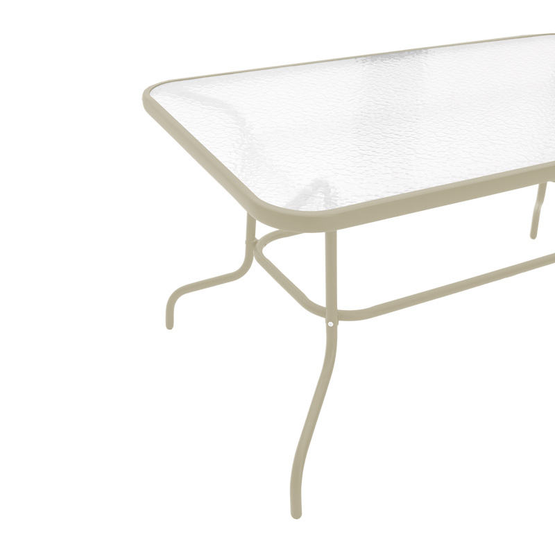 Τραπεζαρία Tade-Valor pakoworld 5τεμ μέταλλο-γυαλί σε σαμπανιζέ απόχρωση 110x60x70εκ