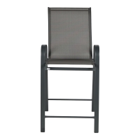 Σκαμπό μπαρ μεσαίου ύψους Calan pakoworld μέταλλο-textilene σε ανθρακί απόχρωση 55x70x114εκ