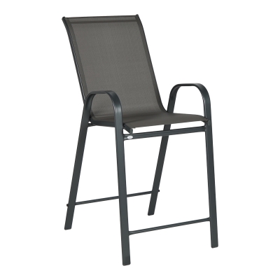 Σκαμπό μπαρ μεσαίου ύψους Calan pakoworld μέταλλο-textilene σε ανθρακί απόχρωση 55x70x114εκ