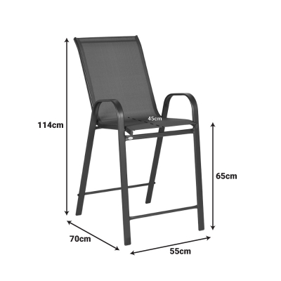 Σκαμπό μπαρ μεσαίου ύψους Calan pakoworld σκούρο καφέ μέταλλο-textilene σε καφέ απόχρωση 55x70x114εκ Σκαμπό μπαρ μεσαίου ύψους Calan pakoworld σκούρο καφέ μέταλλο-textilene σε καφέ απόχρωση 55x70x114εκ