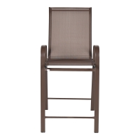 Σκαμπό μπαρ μεσαίου ύψους Calan pakoworld σκούρο καφέ μέταλλο-textilene σε καφέ απόχρωση 55x70x114εκ