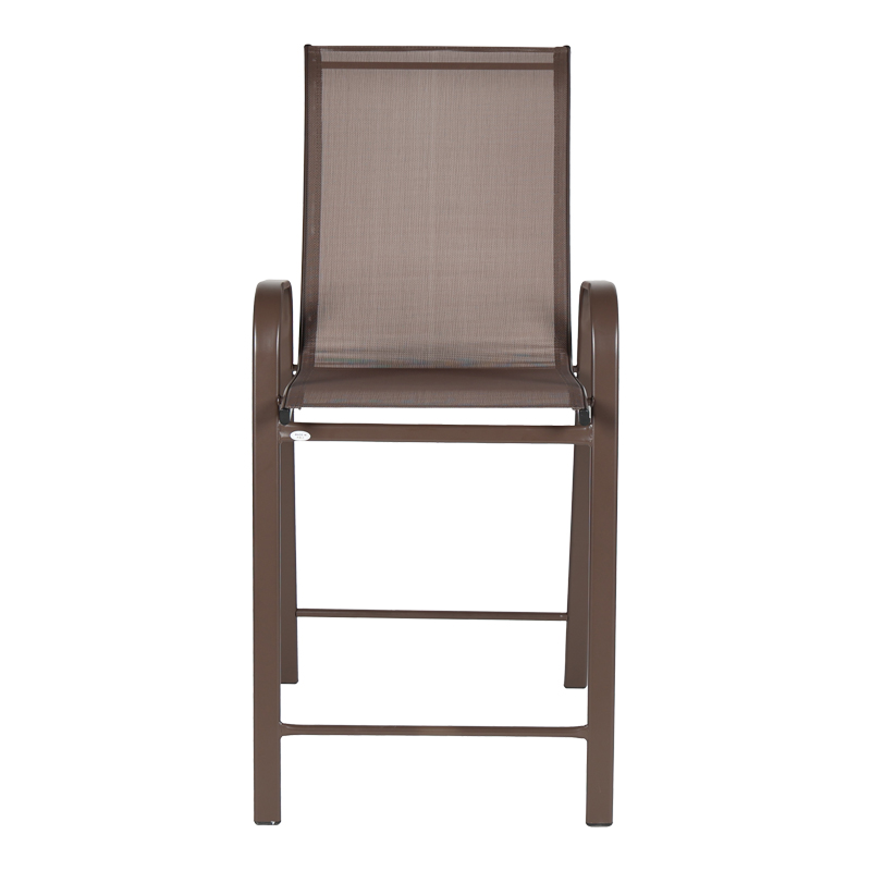 Σκαμπό μπαρ μεσαίου ύψους Calan pakoworld σκούρο καφέ μέταλλο-textilene σε καφέ απόχρωση 55x70x114εκ