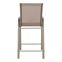 Σκαμπό μπαρ μεσαίου ύψους Calan pakoworld σαμπανιζέ μέταλλο-textilene σε ανοιχτή καφέ απόχρωση 55x70x114εκ