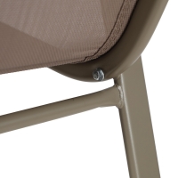 Σκαμπό μπαρ μεσαίου ύψους Calan pakoworld σαμπανιζέ μέταλλο-textilene σε ανοιχτή καφέ απόχρωση 55x70x114εκ