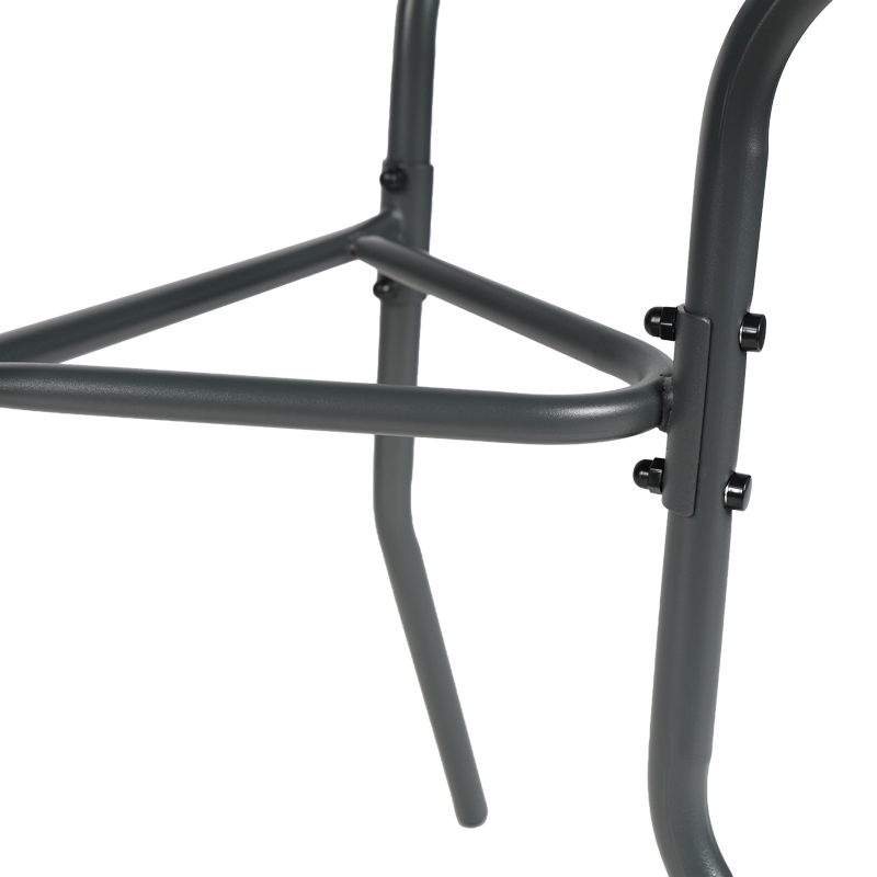 Τραπέζι ημικυκλικό Bion pakoworld γυαλί-μέταλλο σε ανθρακί απόχρωση 70x40x65εκ