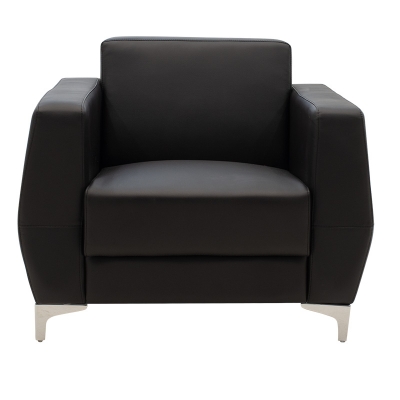 Πολυθρόνα Dermis pakoworld inox-τεχνόδερμα μαύρο 88x75x75εκ Πολυθρόνα Dermis pakoworld inox-τεχνόδερμα μαύρο 88x75x75εκ