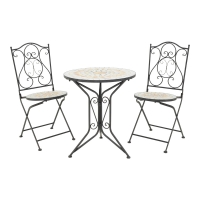 Τραπεζαρία Sellis pakoworld σετ 3τεμ μωσαικό-μέταλλο μαύρο Τραπεζαρία Sellis pakoworld σετ 3τεμ μωσαικό-μέταλλο μαύρο