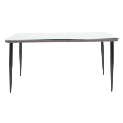 Τραπέζι Naoki pakoworld μέταλλο μαύρο-pe γκρι-γυαλί 160x90x78εκ Τραπέζι Naoki pakoworld μέταλλο μαύρο-pe γκρι-γυαλί 160x90x78εκ