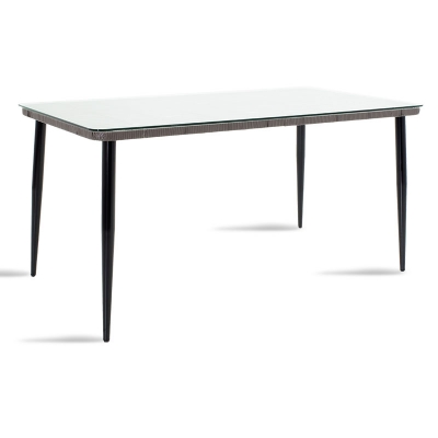 Τραπέζι Naoki pakoworld μέταλλο μαύρο-pe γκρι-γυαλί 160x90x78εκ Τραπέζι Naoki pakoworld μέταλλο μαύρο-pe γκρι-γυαλί 160x90x78εκ