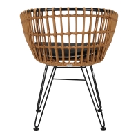 Πολυθρόνα Naoki pakoworld μαύρο μέταλλο-pe φυσικό