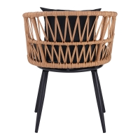 Πολυθρόνα Naoki pakoworld pe rattan -metal σε φυσική απόχρωση με μαύρα πόδια/μαξιλάρι 62x60x80εκ Πολυθρόνα Naoki pakoworld pe rattan -metal σε φυσική απόχρωση με μαύρα πόδια/μαξιλάρι 62x60x80εκ