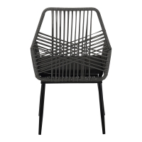 Πολυθρόνα Tanish pakoworld pe rattan σε γκρι απόχρωση με μαύρα μεταλλικά πόδια 58x58.5x87εκ Πολυθρόνα Tanish pakoworld pe rattan σε γκρι απόχρωση με μαύρα μεταλλικά πόδια 58x58.5x87εκ