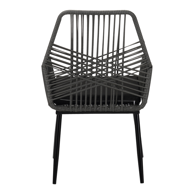 Πολυθρόνα Tanish pakoworld pe rattan σε γκρι απόχρωση με μαύρα μεταλλικά πόδια 58x58.5x87εκ Πολυθρόνα Tanish pakoworld pe rattan σε γκρι απόχρωση με μαύρα μεταλλικά πόδια 58x58.5x87εκ