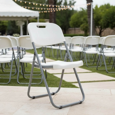 Καρέκλα catering-συνεδρίου πτυσσόμενη Edison pakoworld χρώμα λευκό