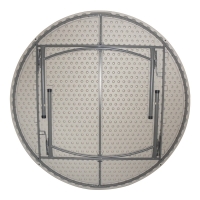 Τραπέζι βαλίτσα catering Comfort pakoworld πτυσσόμενο στρόγγυλο σε λευκή απόχρωση Φ180x74εκ