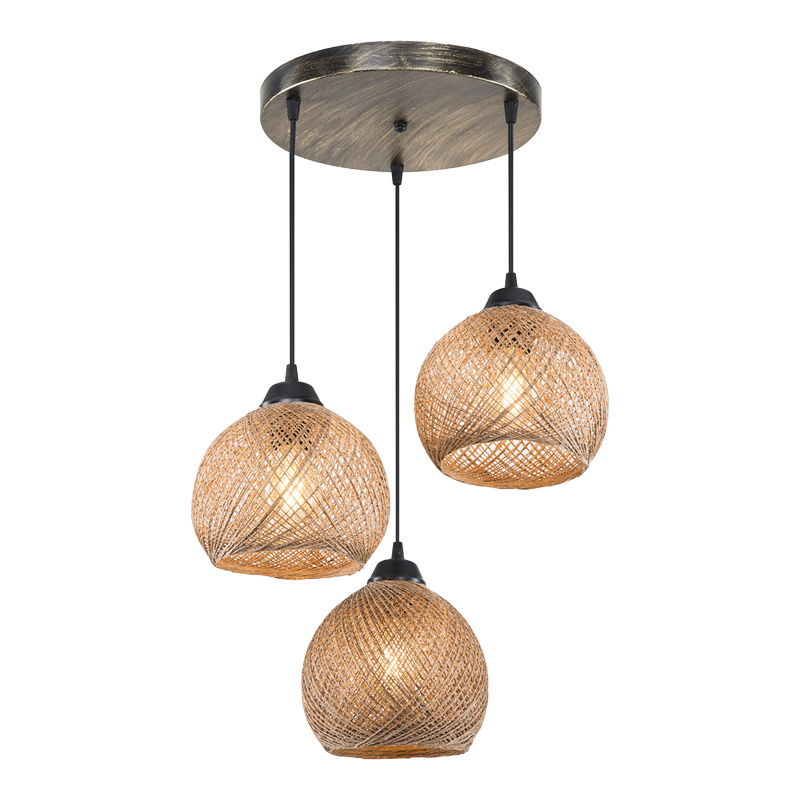 Φωτιστικό οροφής τρίφωτο PWL-1121 pakoworld Ε27 καφέ Φ40x75εκ