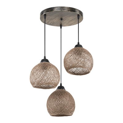 Φωτιστικό οροφής τρίφωτο PWL-1121 pakoworld Ε27 καφέ Φ40x75εκ