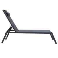 Ξαπλώστρα Kiara pakoworld αλουμίνιο-textilene ανθρακί στοιβαζόμενη