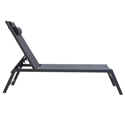 Ξαπλώστρα Kiara pakoworld αλουμίνιο-textilene ανθρακί στοιβαζόμενη Ξαπλώστρα Kiara pakoworld αλουμίνιο-textilene ανθρακί στοιβαζόμενη