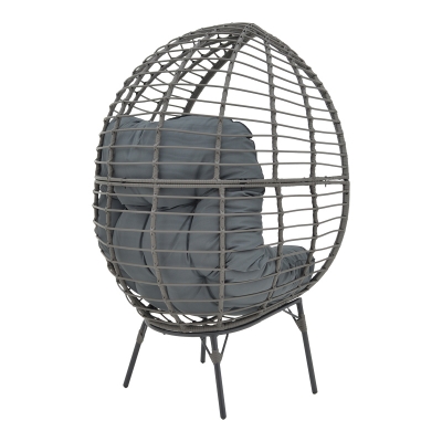 Πολυθρόνα Nestie  pakoworld wicker rattan γκρι-μεταλλικό γκρι πόδι-γκρι μαξιλάρι 102x80x155εκ Πολυθρόνα Nestie  pakoworld wicker rattan γκρι-μεταλλικό γκρι πόδι-γκρι μαξιλάρι 102x80x155εκ