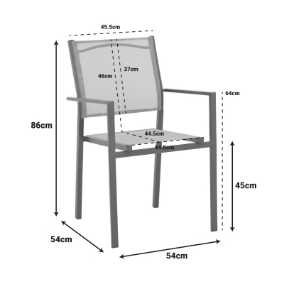 Πολυθρόνα Confidence pakoworld ανθρακί μέταλλο και γκρι textilene 54x54x86εκ Πολυθρόνα Confidence pakoworld ανθρακί μέταλλο και γκρι textilene 54x54x86εκ