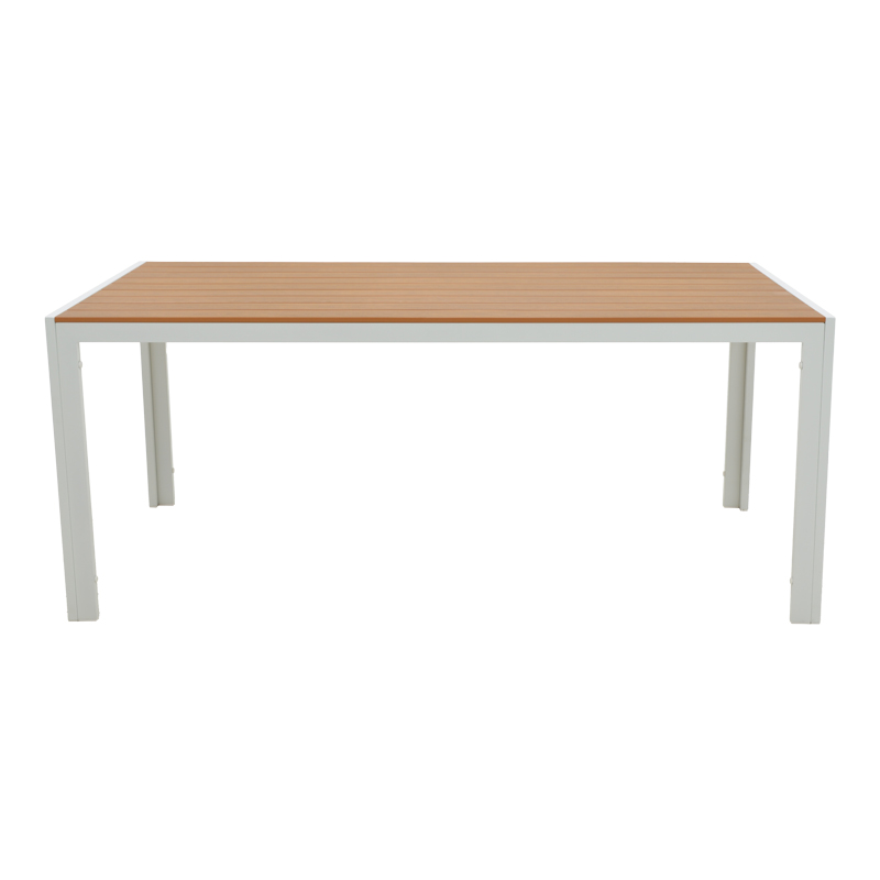 Τραπέζι Nares pakoworld αλουμίνιο λευκό-plywood φυσικό 180x90x72.5εκ Τραπέζι Nares pakoworld αλουμίνιο λευκό-plywood φυσικό 180x90x72.5εκ