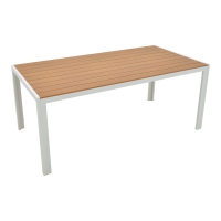 Τραπέζι Nares pakoworld αλουμίνιο λευκό-plywood φυσικό 180x90x72.5εκ Τραπέζι Nares pakoworld αλουμίνιο λευκό-plywood φυσικό 180x90x72.5εκ