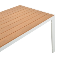 Τραπέζι Nares pakoworld αλουμίνιο λευκό-plywood φυσικό 180x90x72.5εκ Τραπέζι Nares pakoworld αλουμίνιο λευκό-plywood φυσικό 180x90x72.5εκ