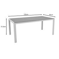 Τραπέζι Nares pakoworld αλουμίνιο λευκό-plywood φυσικό 180x90x72.5εκ Τραπέζι Nares pakoworld αλουμίνιο λευκό-plywood φυσικό 180x90x72.5εκ