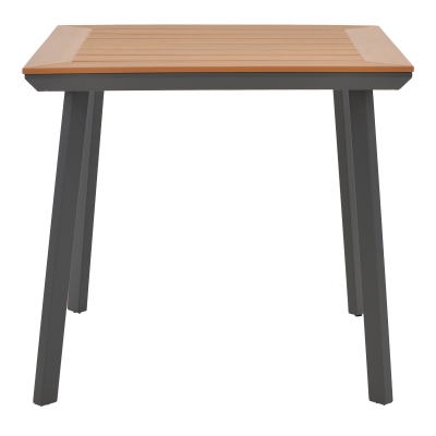 Τραπέζι Synergy pakoworld αλουμίνιο ανθρακί-plywood φυσικό 80x80x74εκ Τραπέζι Synergy pakoworld αλουμίνιο ανθρακί-plywood φυσικό 80x80x74εκ