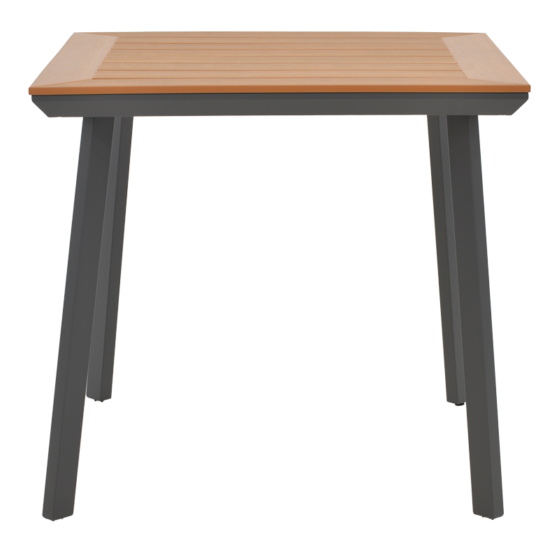Τραπέζι Synergy pakoworld αλουμίνιο ανθρακί-plywood φυσικό 80x80x74εκ Τραπέζι Synergy pakoworld αλουμίνιο ανθρακί-plywood φυσικό 80x80x74εκ