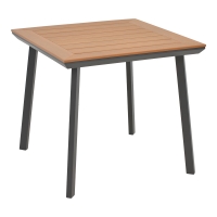 Τραπέζι Synergy pakoworld αλουμίνιο ανθρακί-plywood φυσικό 80x80x74εκ Τραπέζι Synergy pakoworld αλουμίνιο ανθρακί-plywood φυσικό 80x80x74εκ