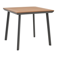 Τραπέζι Synergy pakoworld αλουμίνιο ανθρακί-plywood φυσικό 80x80x74εκ Τραπέζι Synergy pakoworld αλουμίνιο ανθρακί-plywood φυσικό 80x80x74εκ