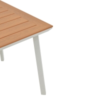Τραπέζι Synergy pakoworld αλουμίνιο λευκό-plywood φυσικό 80x80x74εκ Τραπέζι Synergy pakoworld αλουμίνιο λευκό-plywood φυσικό 80x80x74εκ