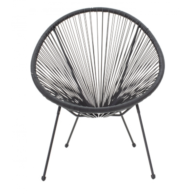 Πολυθρόνα κήπου Acapulco pakoworld μαύρο μέταλλο-pe μαύρο 71x76x85εκ Πολυθρόνα κήπου Acapulco pakoworld μαύρο μέταλλο-pe μαύρο 71x76x85εκ