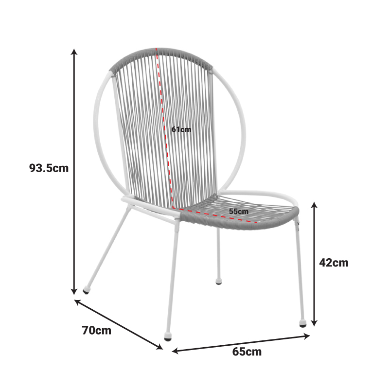Καρέκλα Dapper pakoworld λευκό μέταλλο-pe φυσικό 65x70x93.5εκ Καρέκλα Dapper pakoworld λευκό μέταλλο-pe φυσικό 65x70x93.5εκ