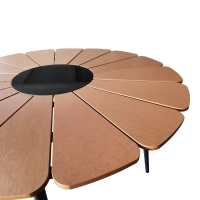 Τραπέζι Pinap pakoworld μαύρο αλουμίνιο και plywood σε φυσική απόχρωση Φ110x74εκ Τραπέζι Pinap pakoworld μαύρο αλουμίνιο και plywood σε φυσική απόχρωση Φ110x74εκ